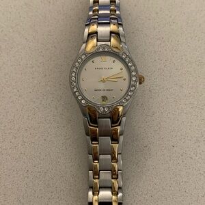 Anne Klein Gold and Silver Women's Watch with Crystal Accents